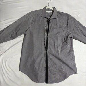 Black Checkered Calvin Klein Button-Down Shirt - Size XL, Lightly Worn, Dry Clea